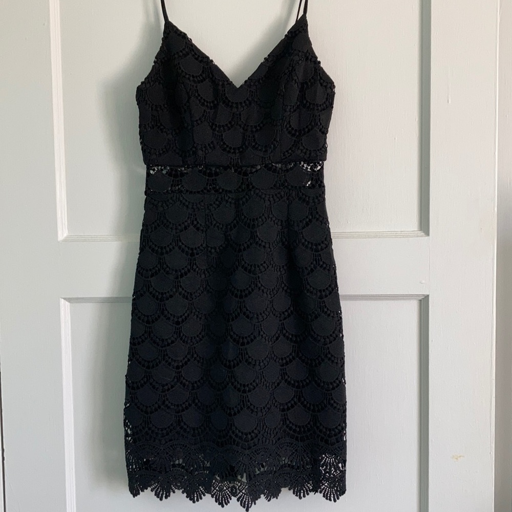 Aqua Scalloped Mini Dress - XS